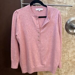 LOFT Blush Henley Sweater